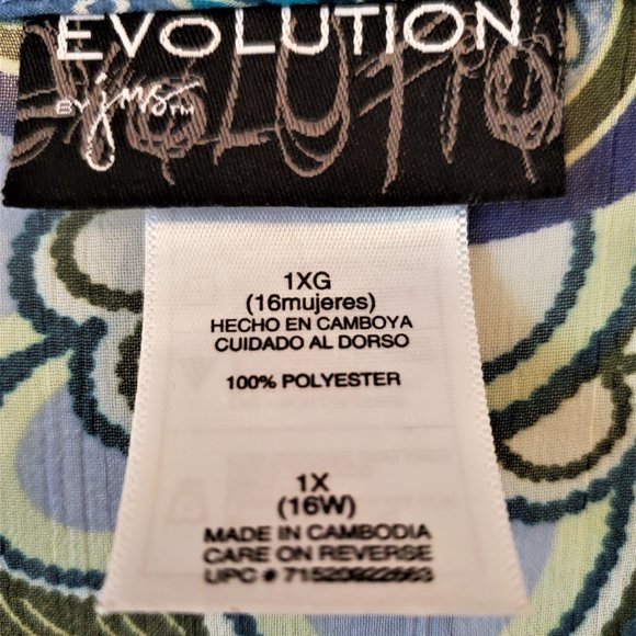 Evolution By JMS Women's Sheer Beachy Beaded Bohemian Plus Sized Y2K 1X - Picture 2 of 11